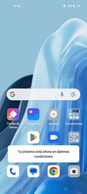 Deslice hacia abajo el menú superior