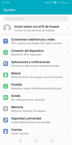 Seleccione Battería