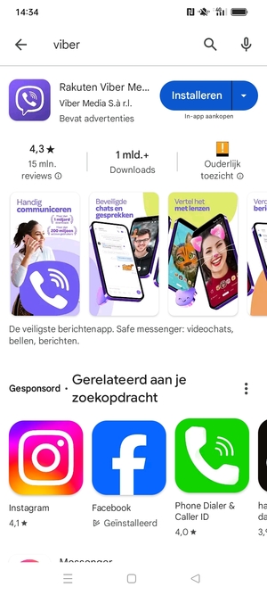 Selecteer de app