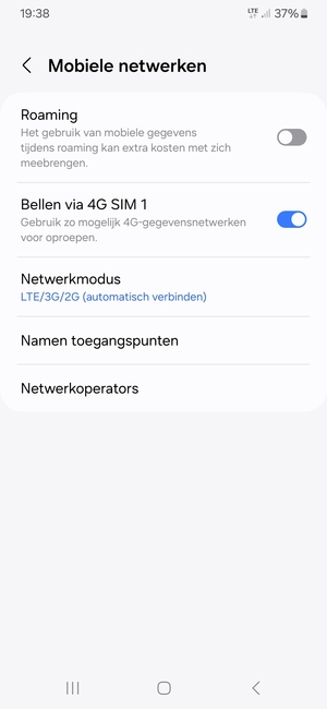 Selecteer Netwerkmodus