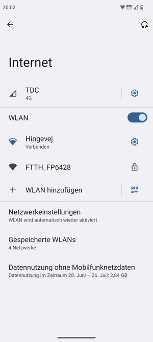 Sie sind nun mit dem WLAN-Netzwerk verbunden