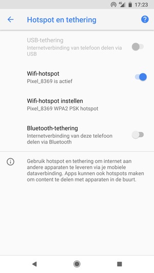 Schakel Wifi-hotspot in