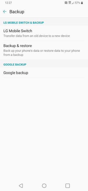 Select Google backup