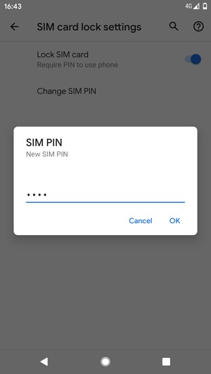 Enter your New SIM PIN and select OK