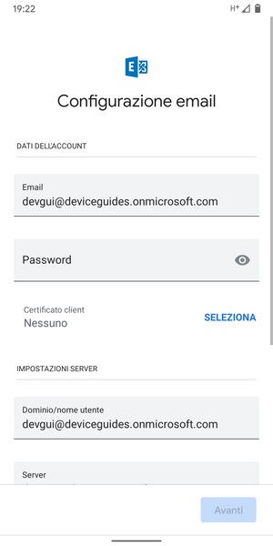 Inserisci la tua password