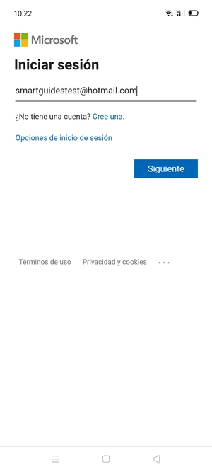 Introduzca su Dirección de correo electrónico y seleccione Siguiente