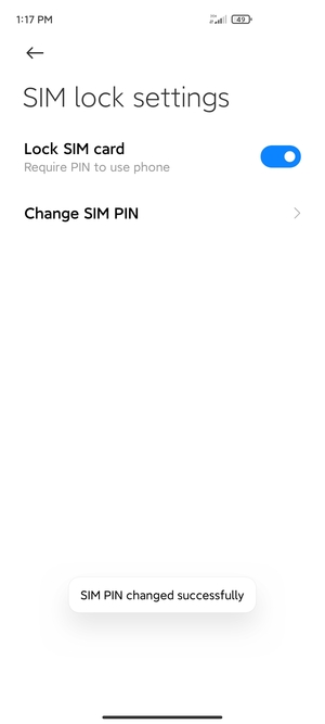 Your SIM PIN has been changed