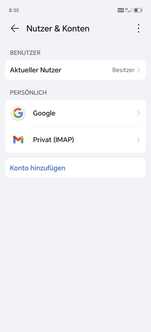 Wählen Sie Google