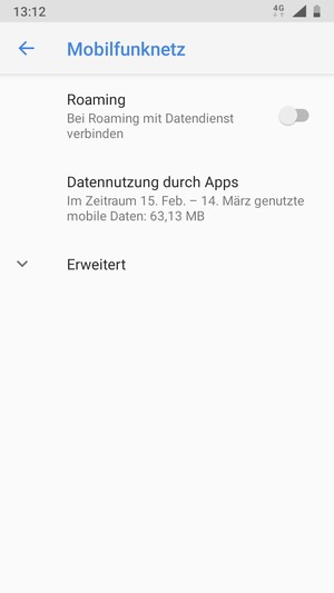 Wählen Sie Erweitert