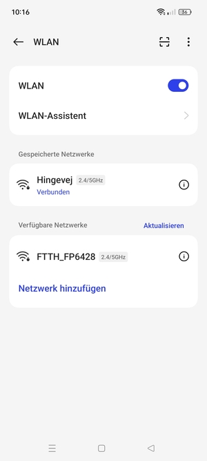 Sie sind nun mit dem WLAN-Netzwerk verbunden