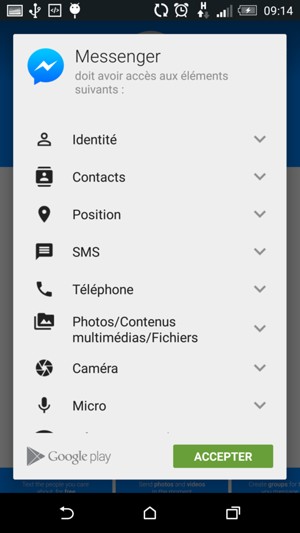Sélectionnez ACCEPTER