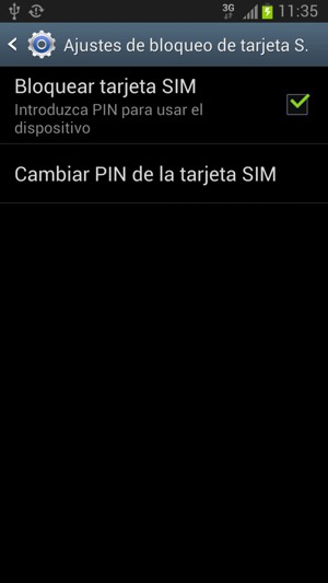 Seleccione Cambiar PIN de la tarjeta SIM