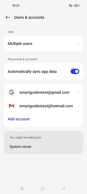 Select your Google account