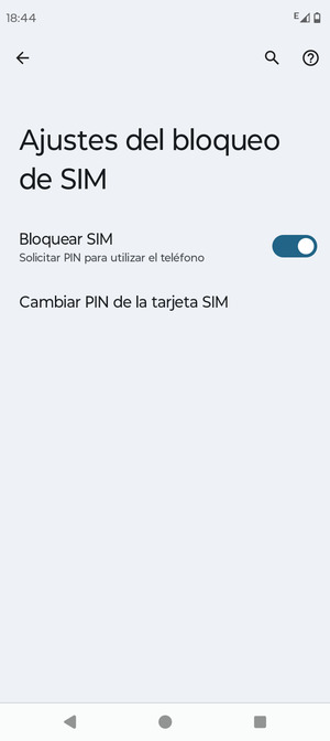 Seleccione Cambiar PIN de la tarjeta SIM