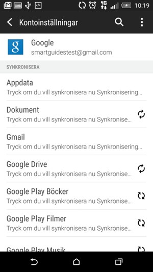 Din information kommer att synkroniseras