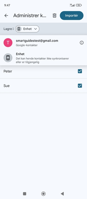 Velg din Google-konto