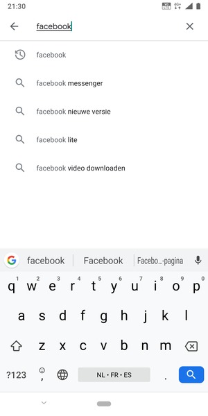 Voer de app-naam in en selecteer Zoeken