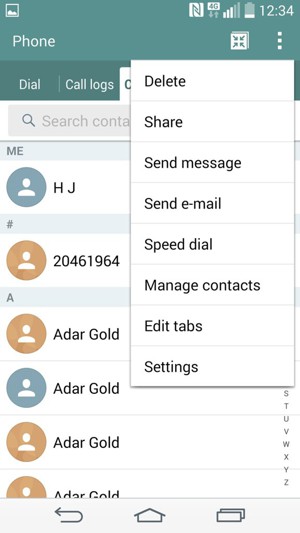 Select Manage contacts