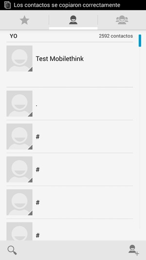 Sus contactos se guardarán en su cuenta de Google y se guardarán en su teléfono la próxima vez que Google sea sincronizado.