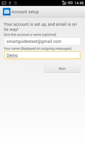 Give your account a name and enter your name. Select Next