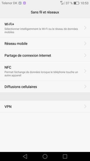 Sélectionnez Réseau mobile