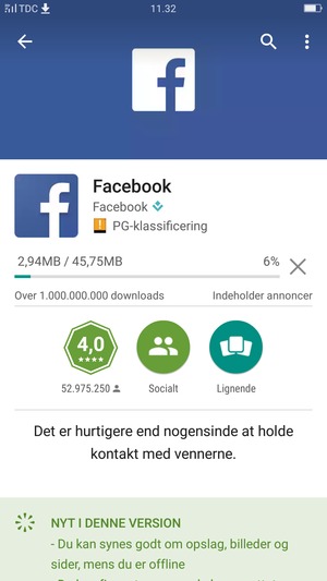 Afvent at installeringen er afsluttet