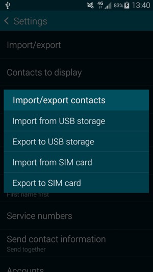 Select Import from SIM card