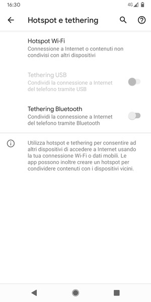 Seleziona Hotspot Wi-Fi