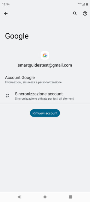Seleziona Sincronizzazione account