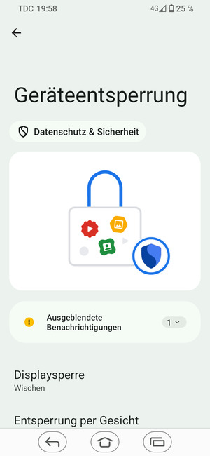 Wählen Sie Displaysperre