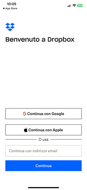 L'app è pronta per l'uso