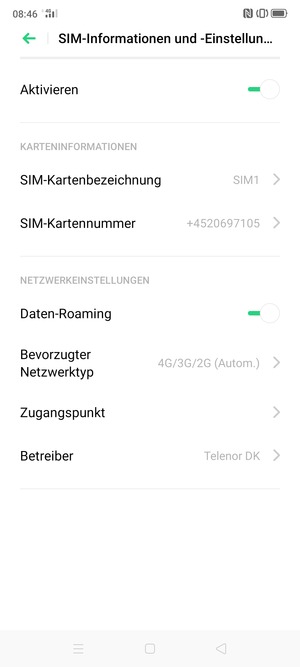 Schalten Sie Daten-Roaming an oder aus