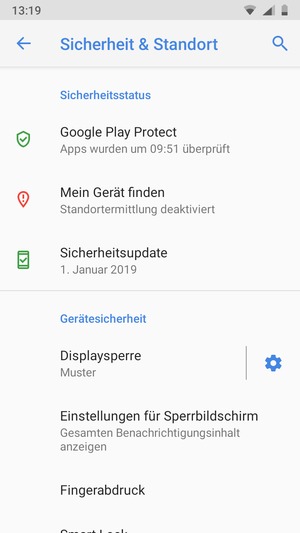 Ihr Handy ist jetzt mit einer Bildschirmsperre gesichert.