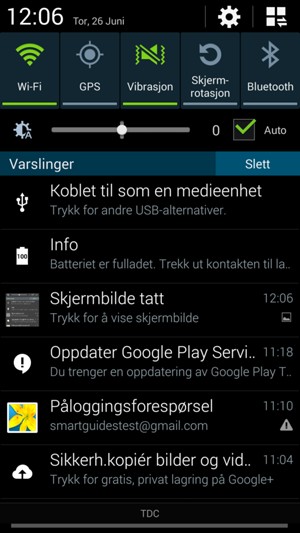 Velg Vibrasjon for å endre til lydløs