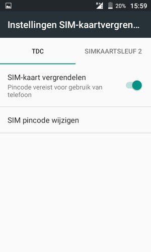 Selecteer Public en SIM pincode wijzigen