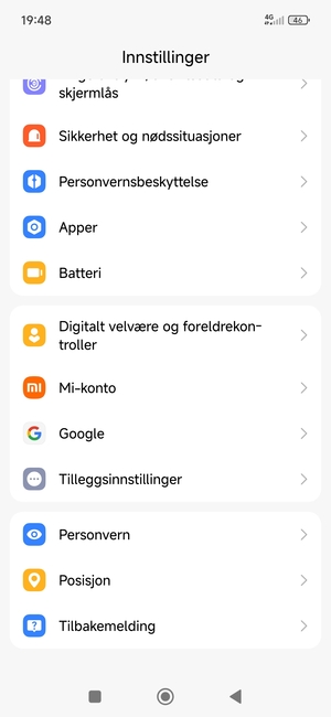 Bla til og velg Posisjon