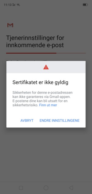 Velg ENDRE INNSTILLINGENE
