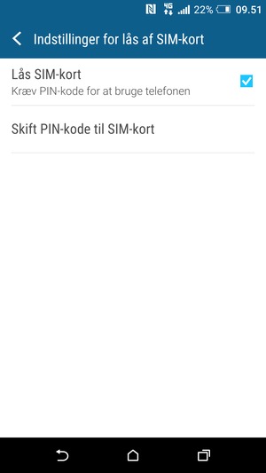 Vælg Skift
PIN-kode til SIM-kort