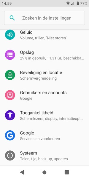 Scroll naar en selecteer Beveiliging en locatie