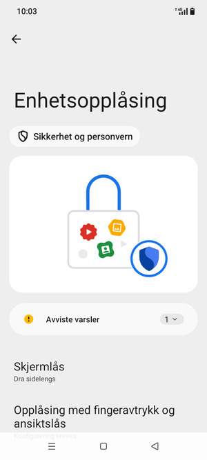 Velg Skjermlås