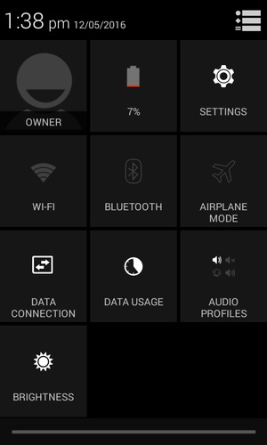 Select BRIGHTNESS