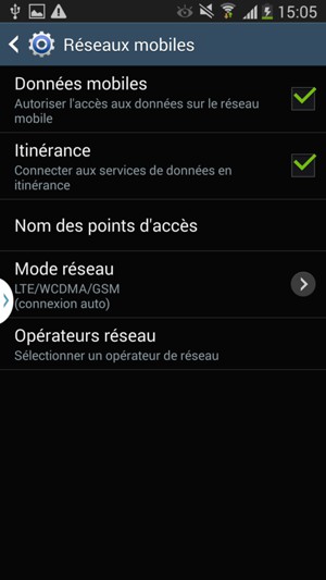 Pour changer de réseau en cas de problèmes de réseau, sélectionnez Opérateurs réseau