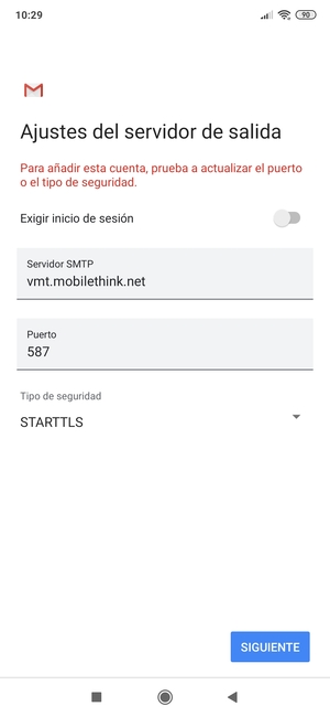 Seleccione Tipo de seguridad