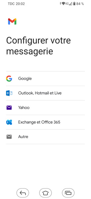 Sélectionnez Exchange et Office 365