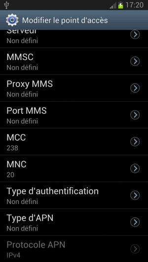 Saisissez les informations MMS