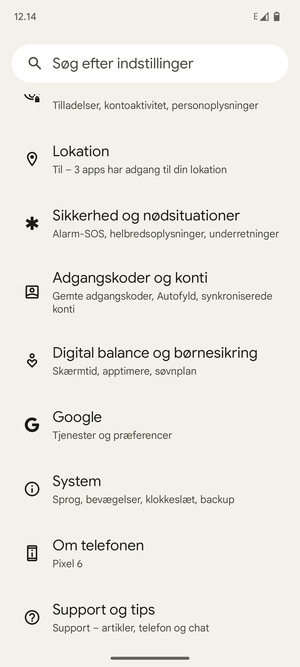 Scroll til og vælg Adgangskoder og konti