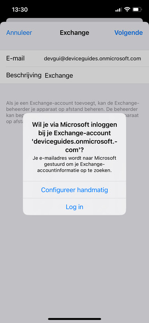 Selecteer Configureer handmatig