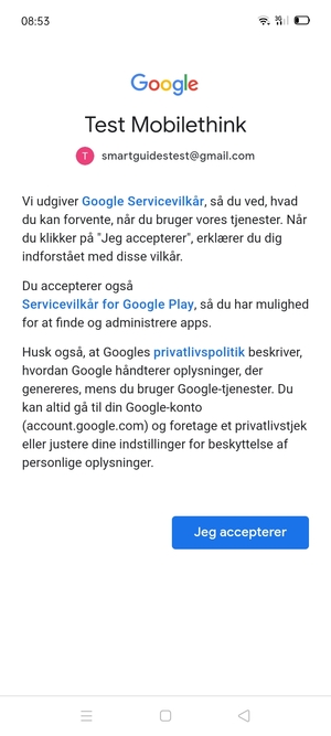 Vælg Jeg accepterer