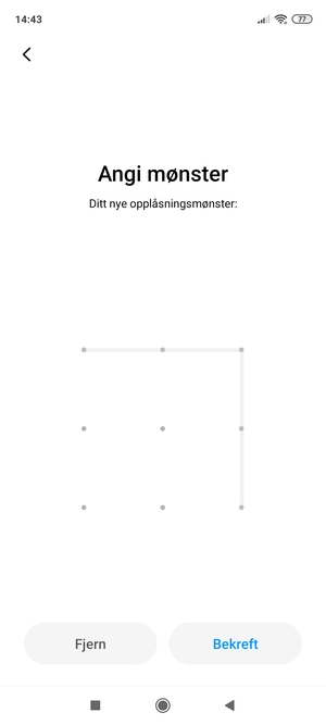 Tegn opplåsingsmønsteret igjen