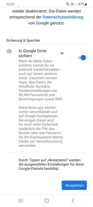Wählen Sie Akzeptieren